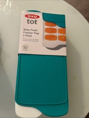 OXO Tot Teal & White Baby Food Freezer Tray - 2 Pack